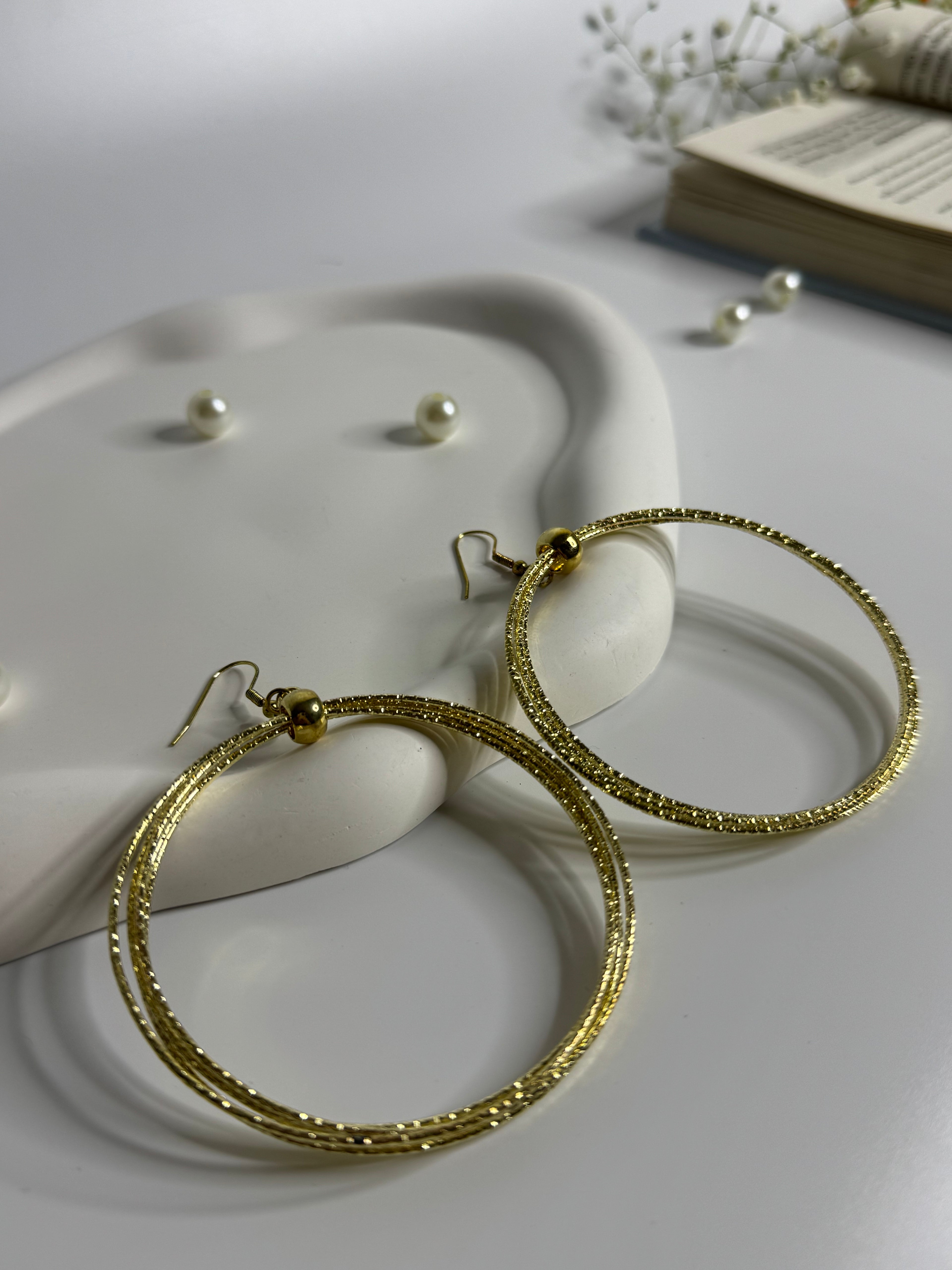 Classic Textured Gold Hoop Earrings