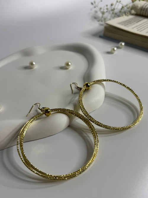 Classic Textured Gold Hoop Earrings