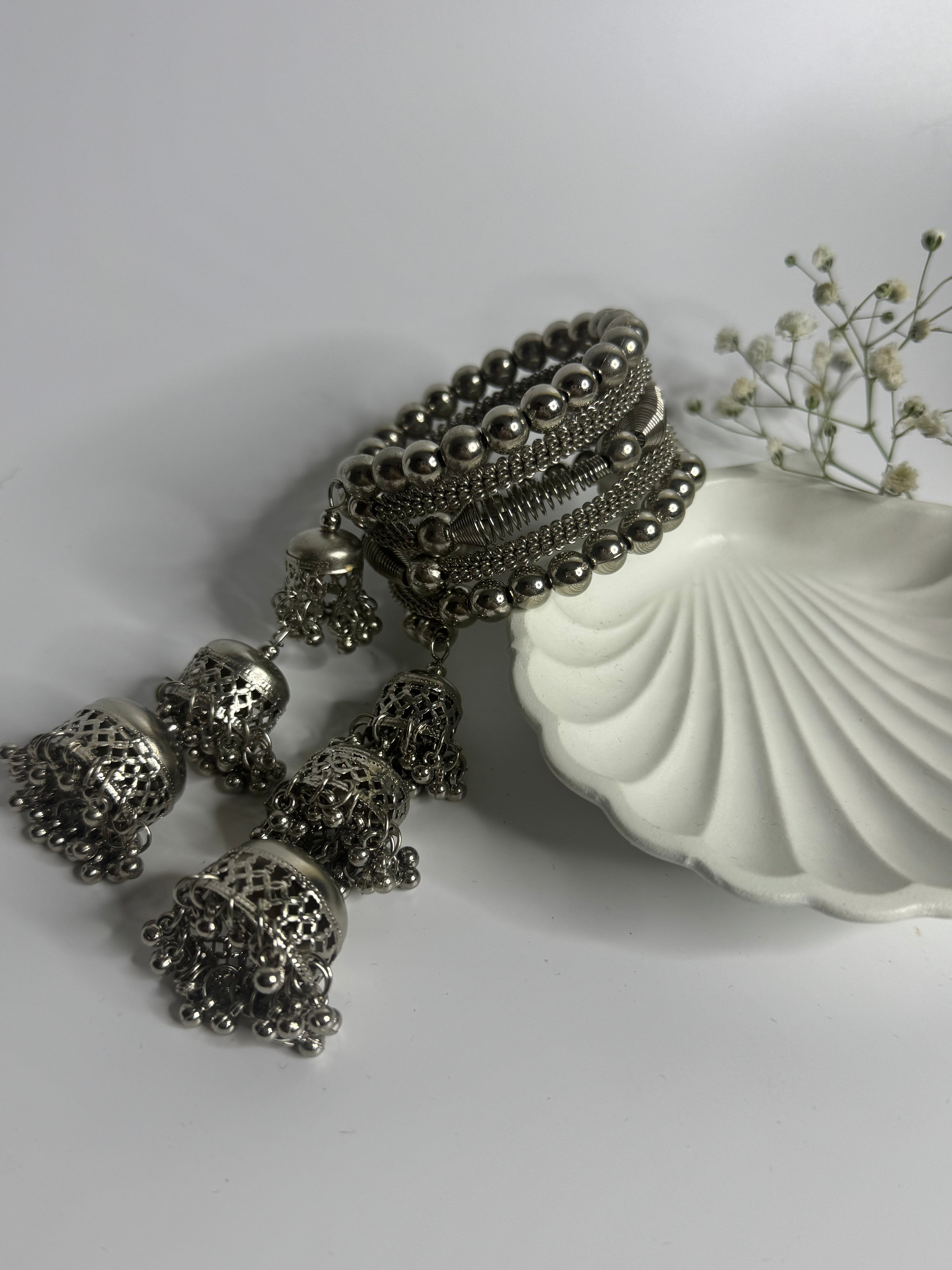 Spiral Bead Oxidised Bracelet