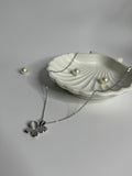 Elegant Butterfly Pendant Necklace Silver