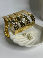 Sculpted Hammered Brass Cuff Bracelet