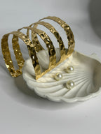Textured Gold Brass Wide Bracelet