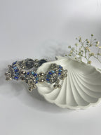 Jhumki Accent Oxidised Bracelet Silver & Blue