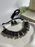 Saanjh Panel Oxidised Choker Set