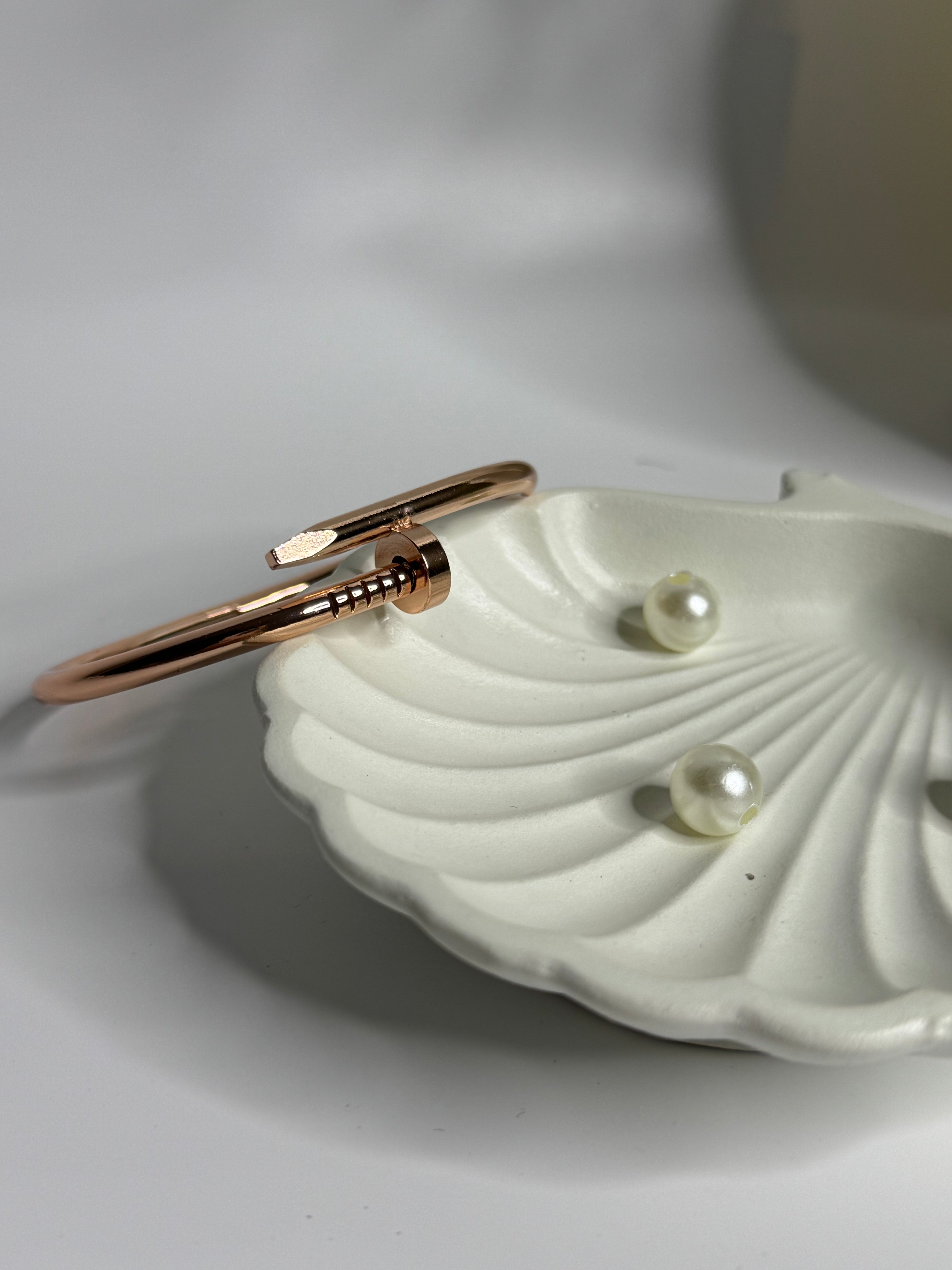 Anti-Tarnish Nail Cuff Bracelet Rose Gold