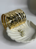 Hammered Gold Brass Statement Cuff