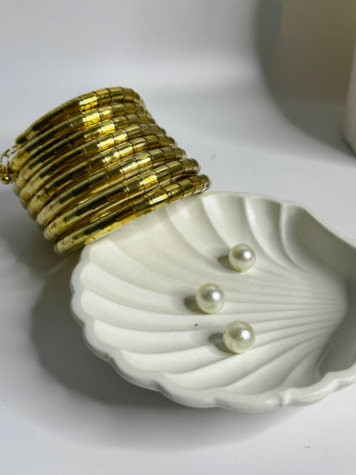 Classic Gold Brass Spiral Bangle