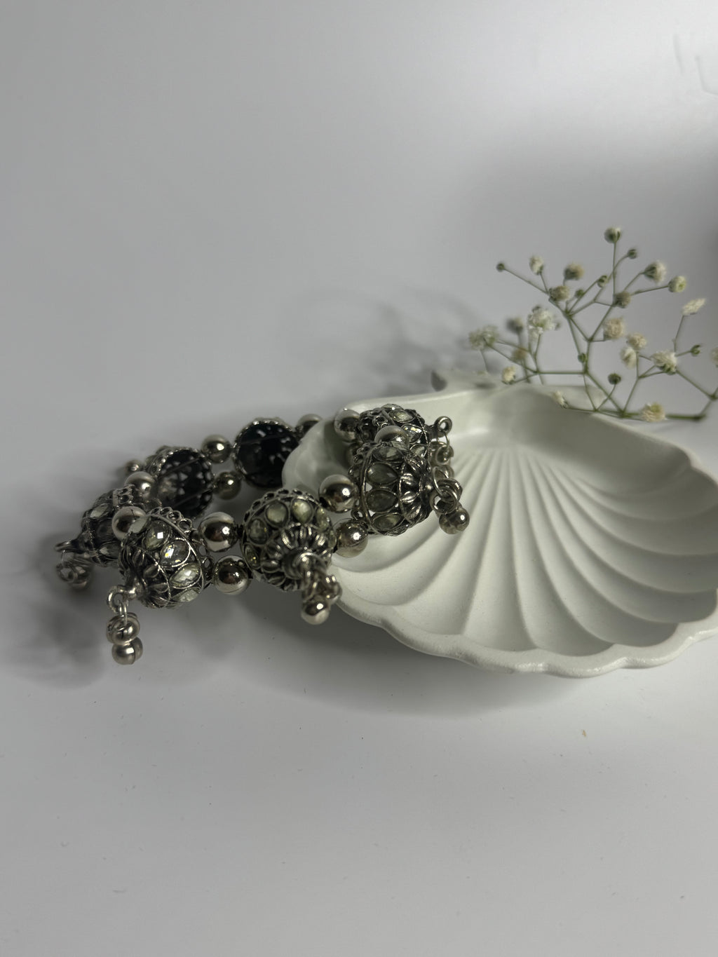 Jhumki Accent Oxidised Bracelet Silver
