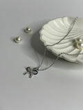 Silver Elegant Bow Pendant Necklace