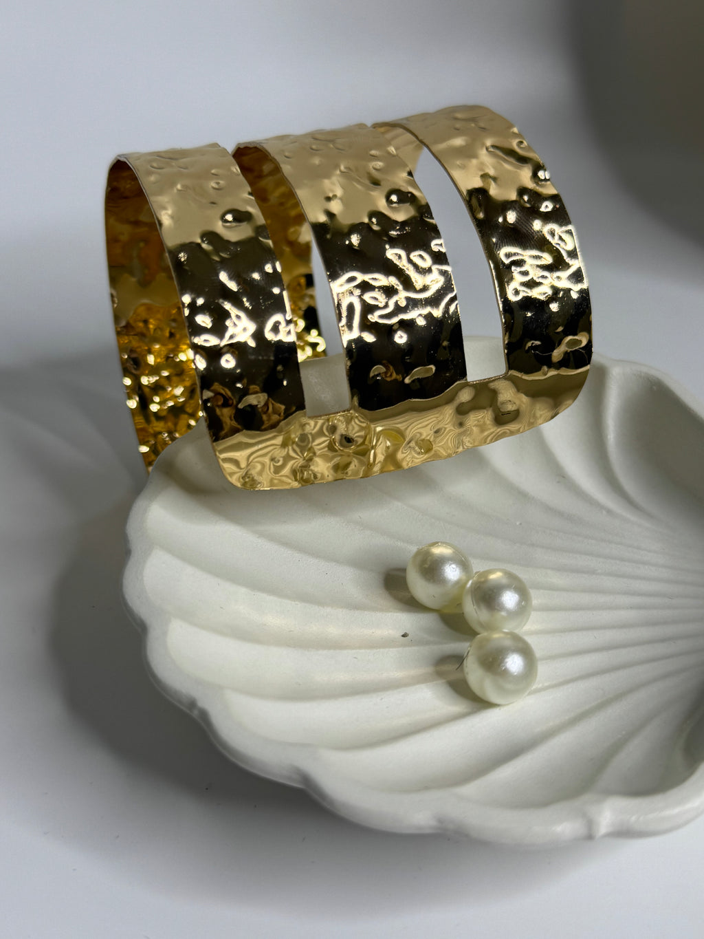 Hammered Shine Brass Cuff Bracelet