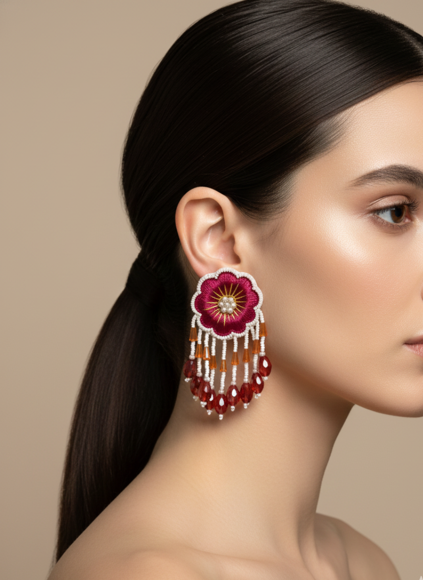 Handmade Blossom Drop Earrings