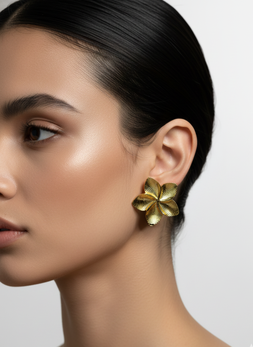 Golden Bloom Stud Earrings