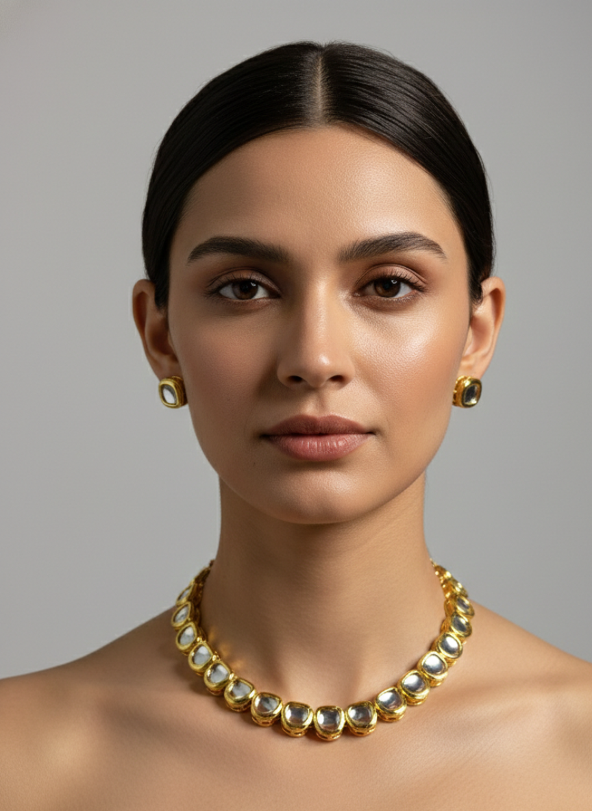 Polki Style Necklace Set