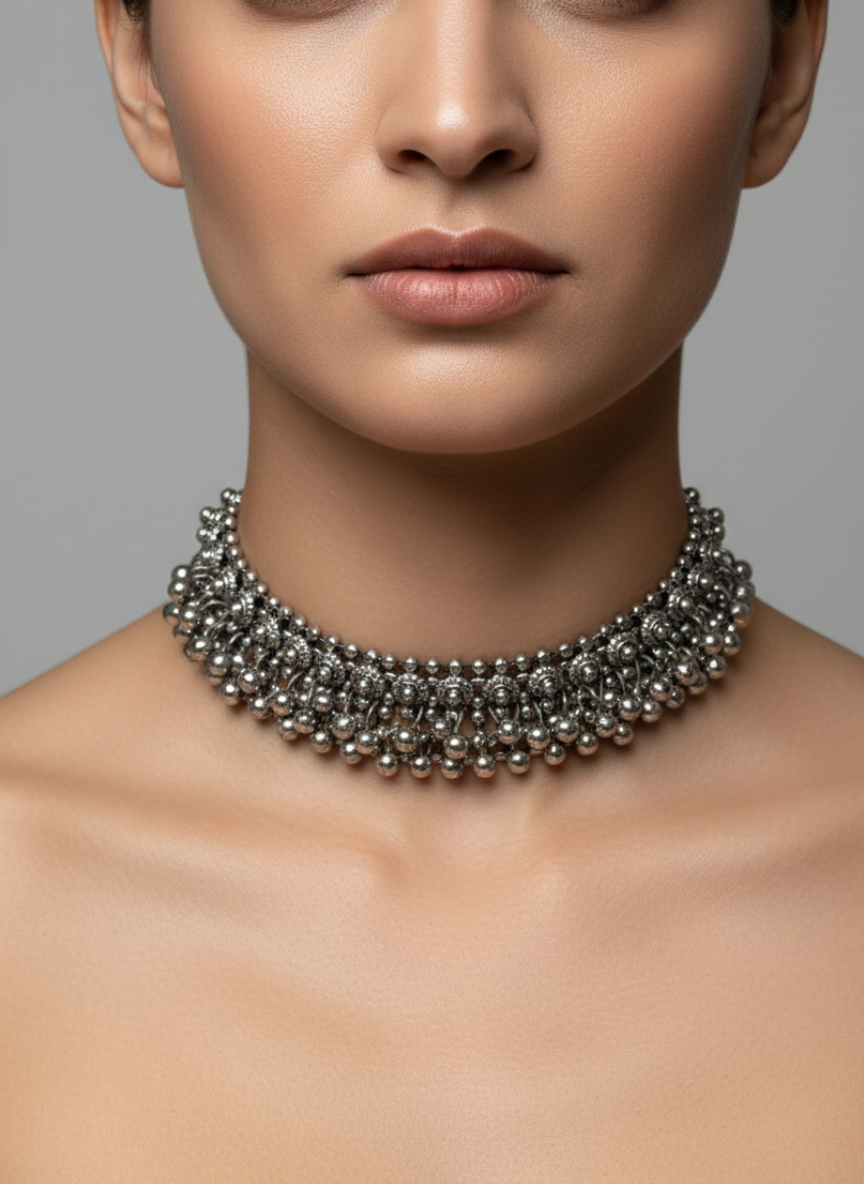 Layered Oxidised Necklace