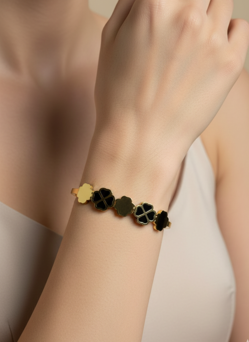 Black Charm Anti-Tarnish Bracelet