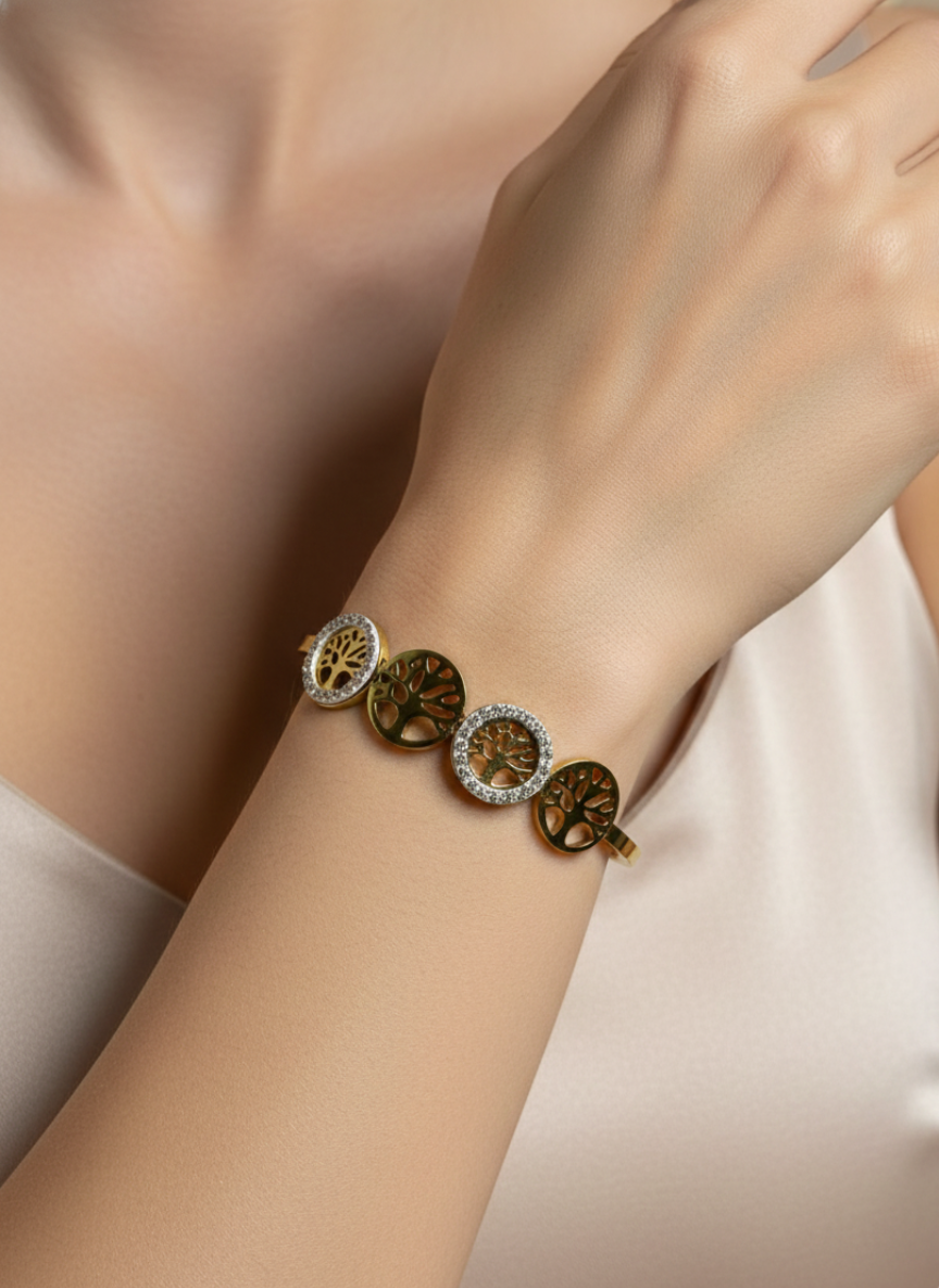 Circle Stone Anti-Tarnish Bracelet