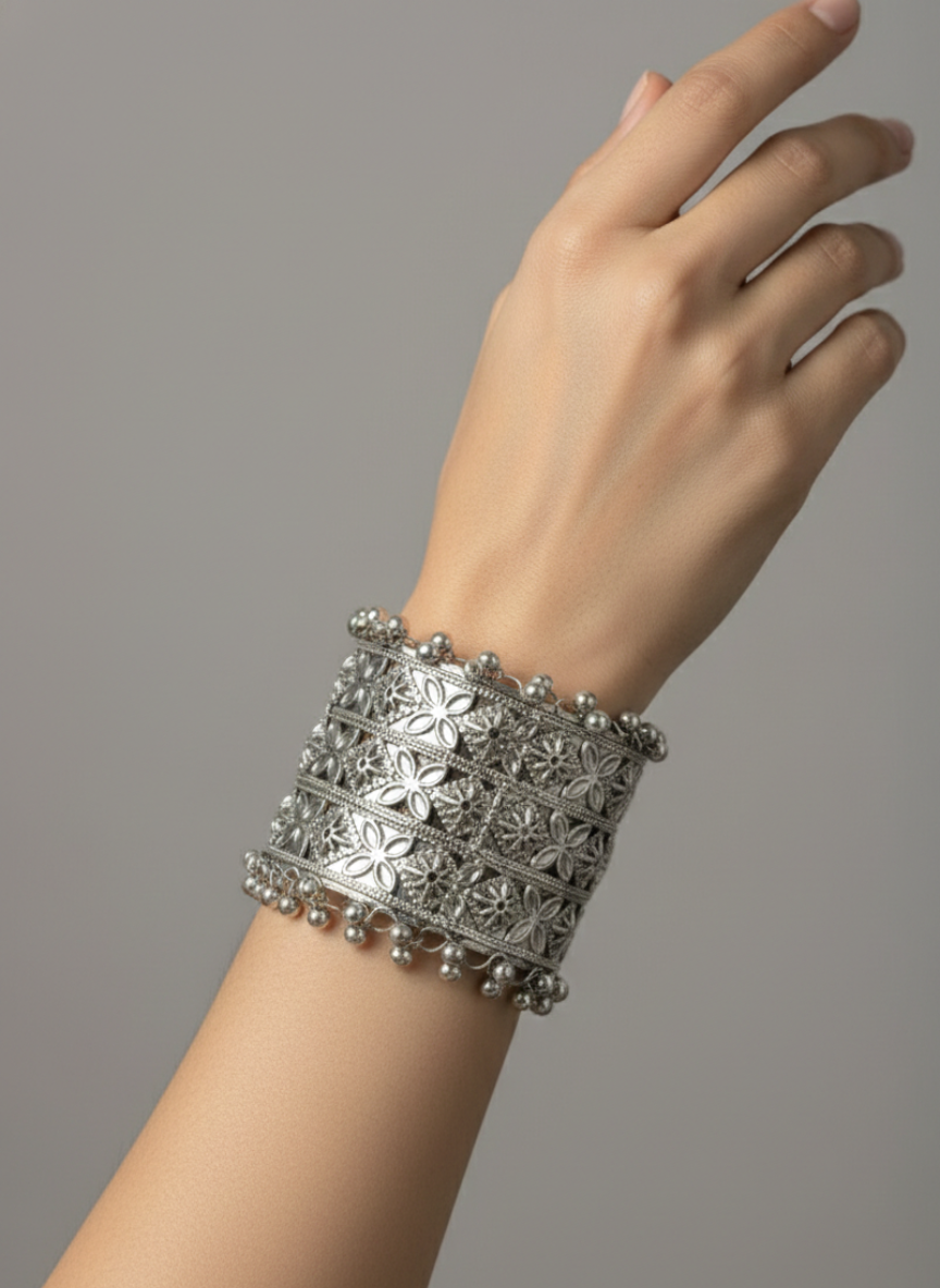 Embossed Panel Oxidised Bracelet