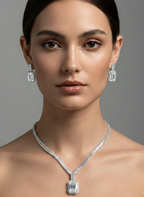 Timless Regal Necklace Set Silver