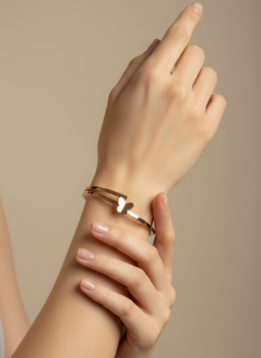 Butterfly Accent Anti-Tarnish Bracelet