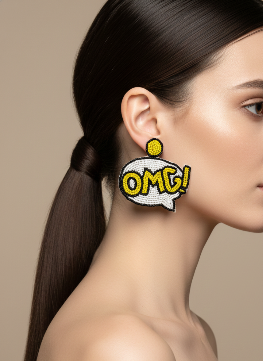 OMG Handmade Beaded Statement Earrings