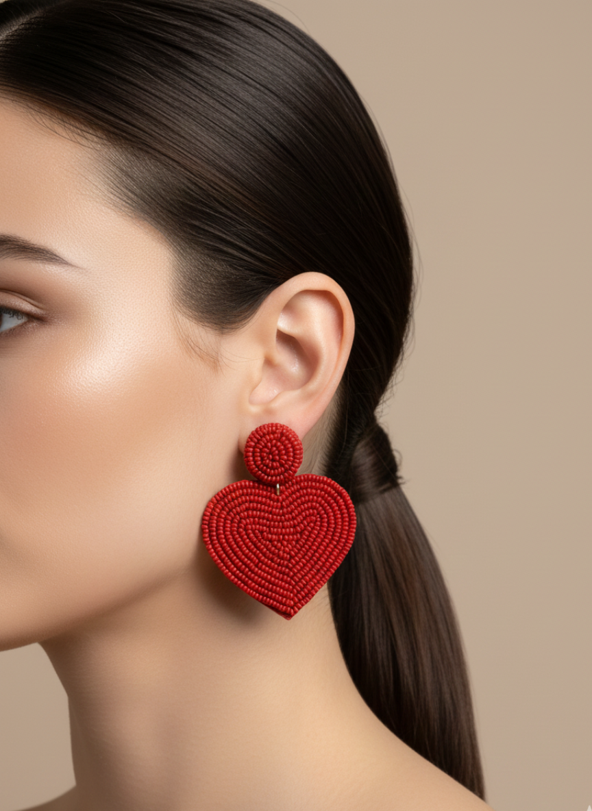 Handmade Heart Silhouette Earrings