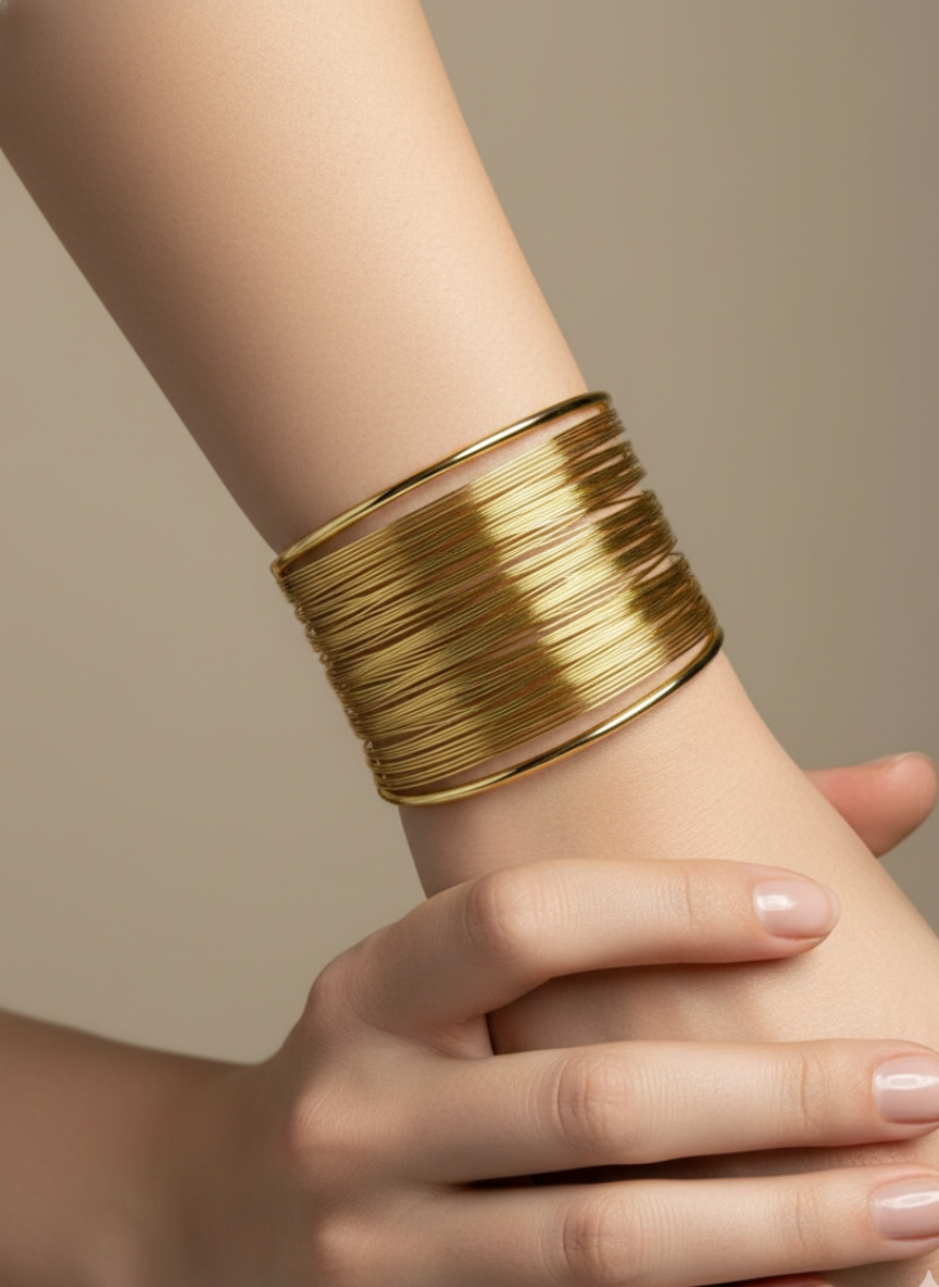 Classic Gold Fine Wire Bangle Set