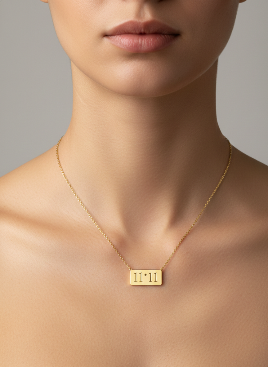 Golden 11:11 Manifestation Pendant Necklace