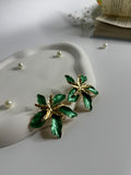Bloom Statement Earrings Green