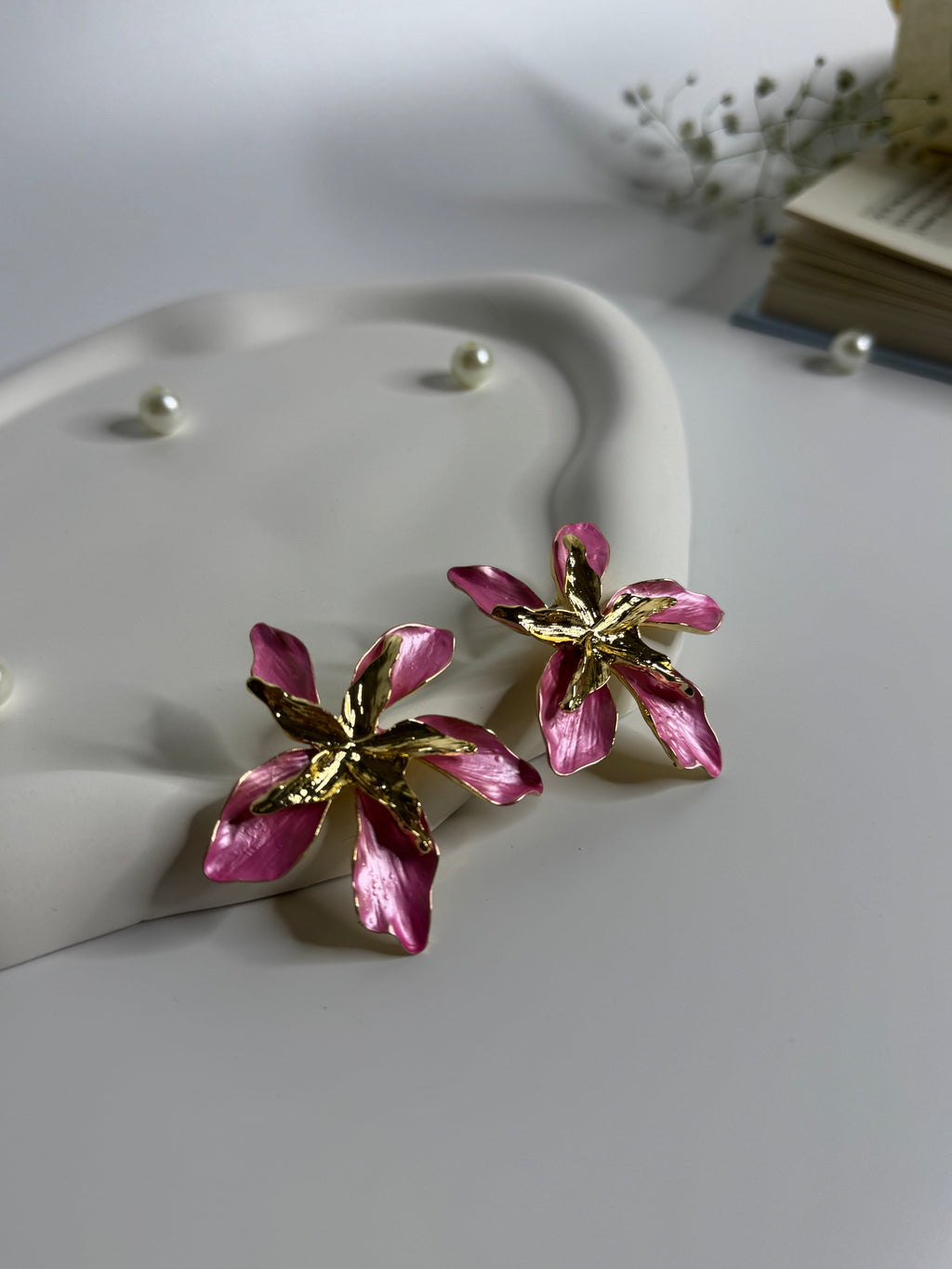 Bloom Statement Earrings Pink
