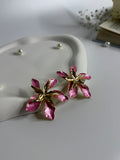 Bloom Statement Earrings Pink
