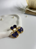 Geometric Frame Statement Earrings Violet