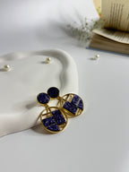 Geometric Frame Statement Earrings Violet