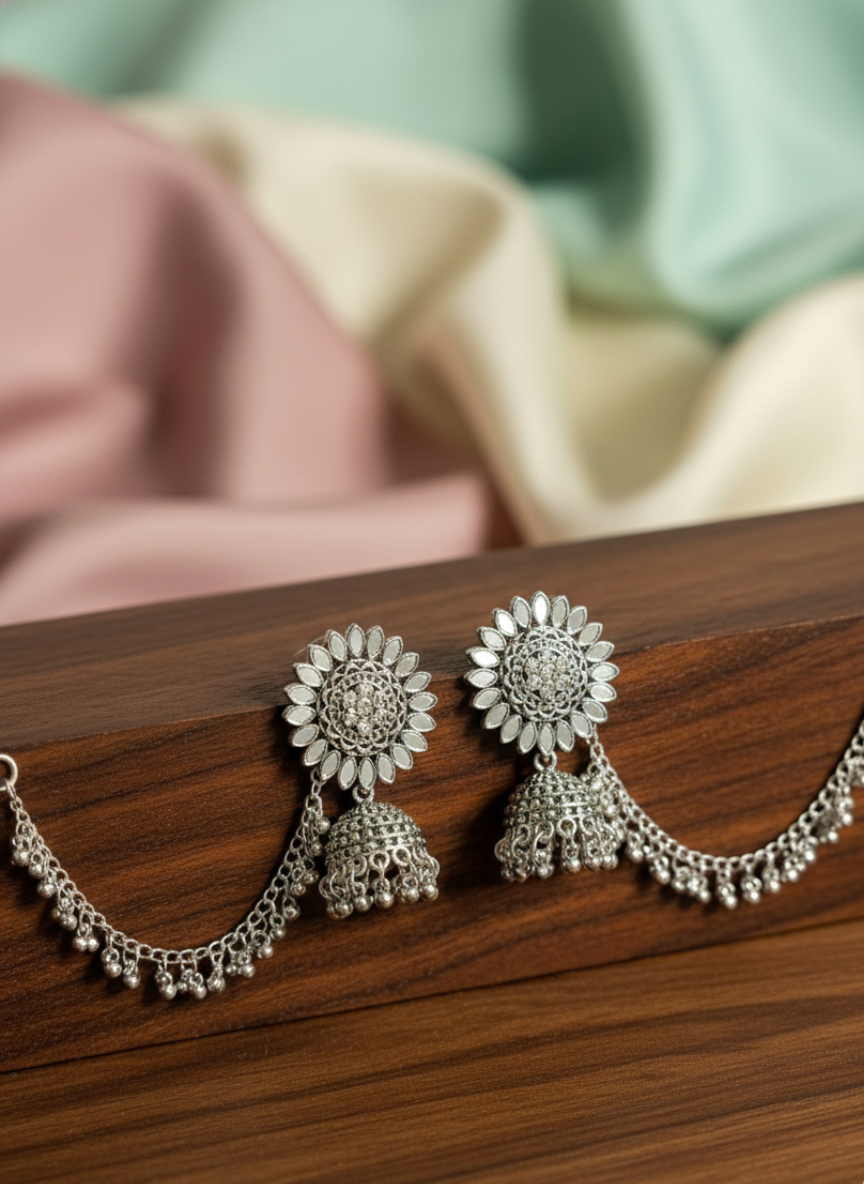 Classic Stone Bahubali Jhumki Earrings