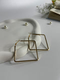 Gold Square Hoop Earrings