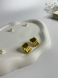 Golden Wave Stud Earrings
