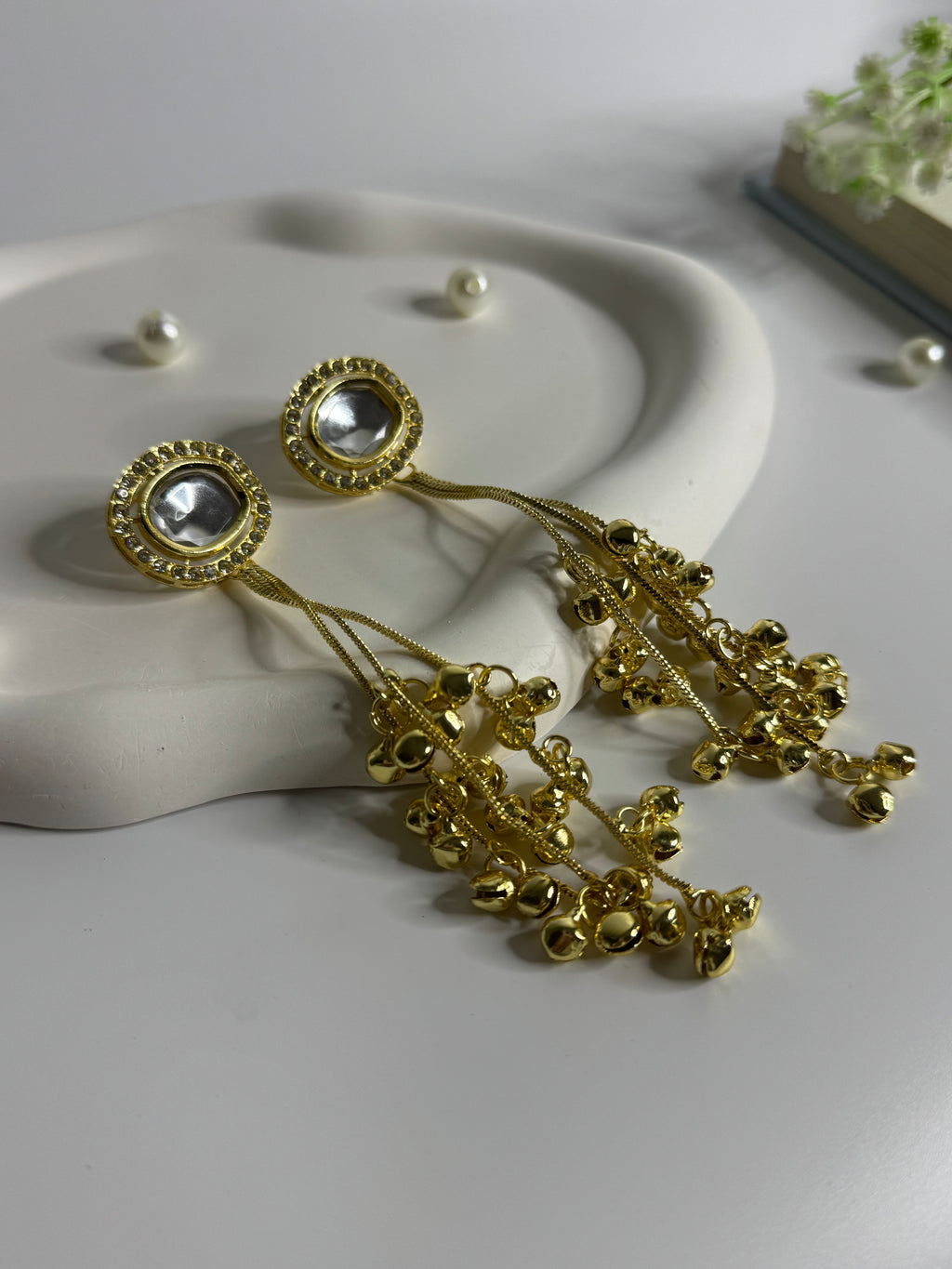 Kashmiri Gold Bead Danglers