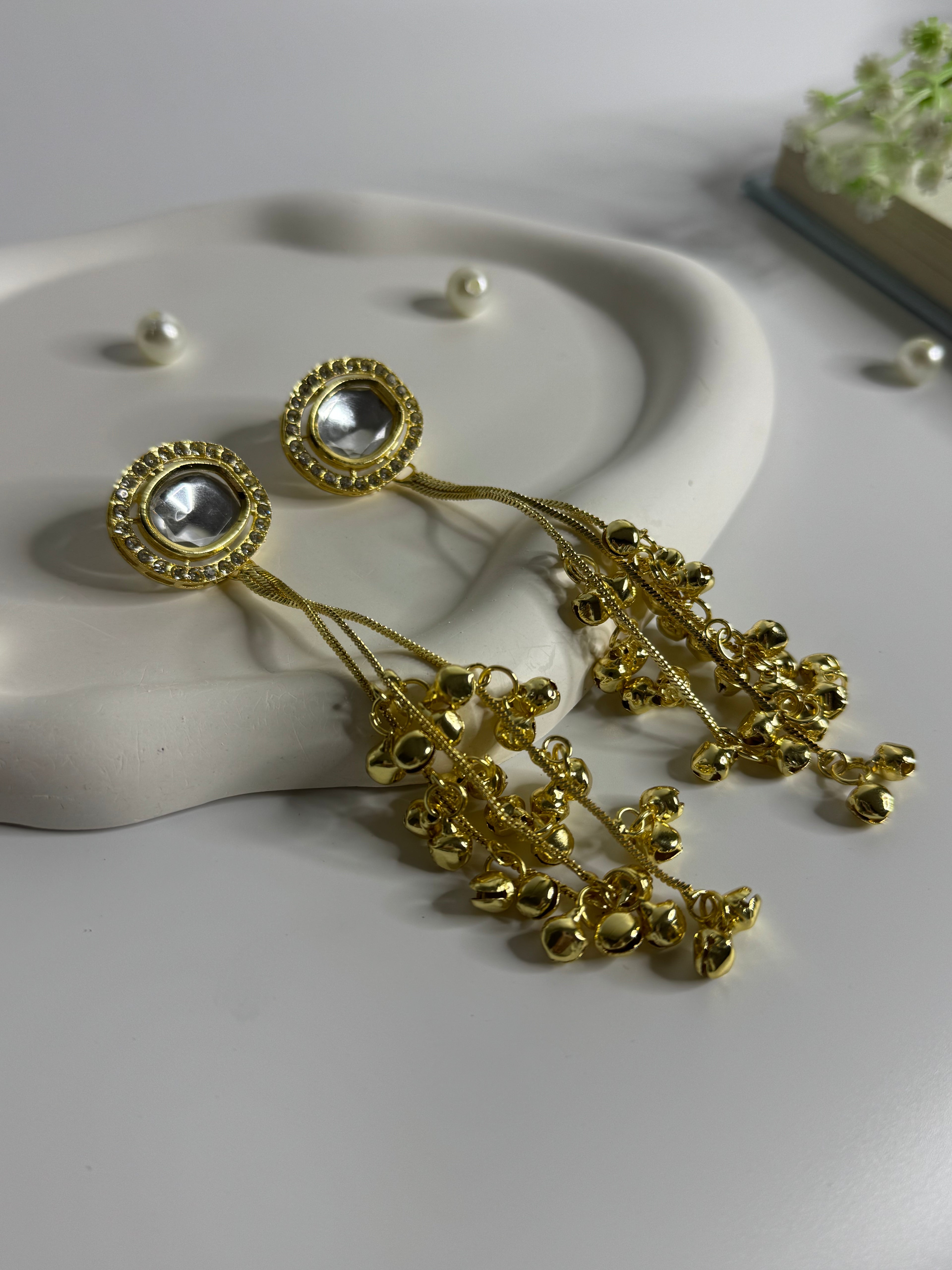 Kashmiri Gold Bead Danglers