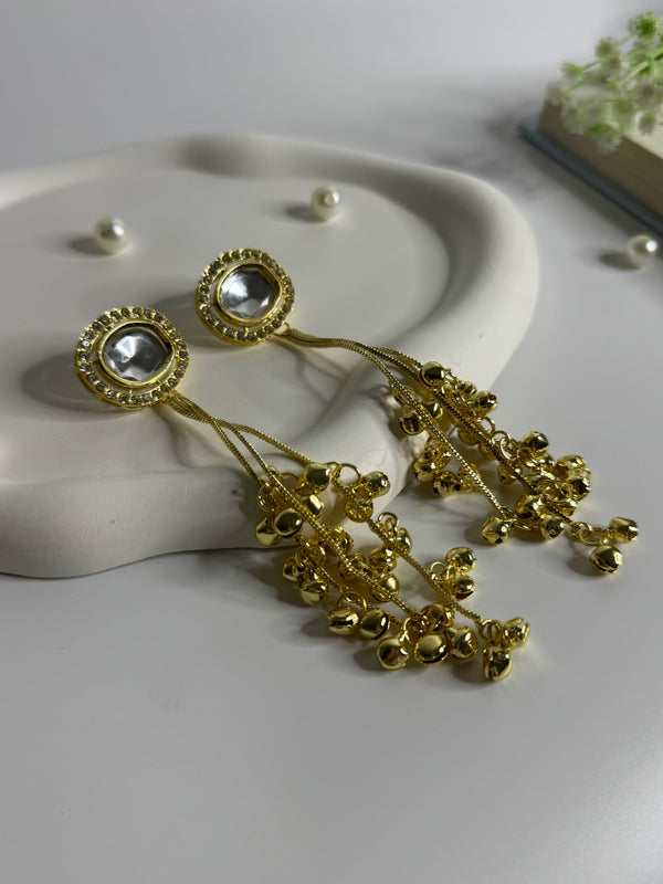 Kashmiri Gold Bead Danglers