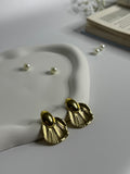 Golden Shell Fold Earrings
