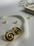 Golden Spiral Stud Earrings