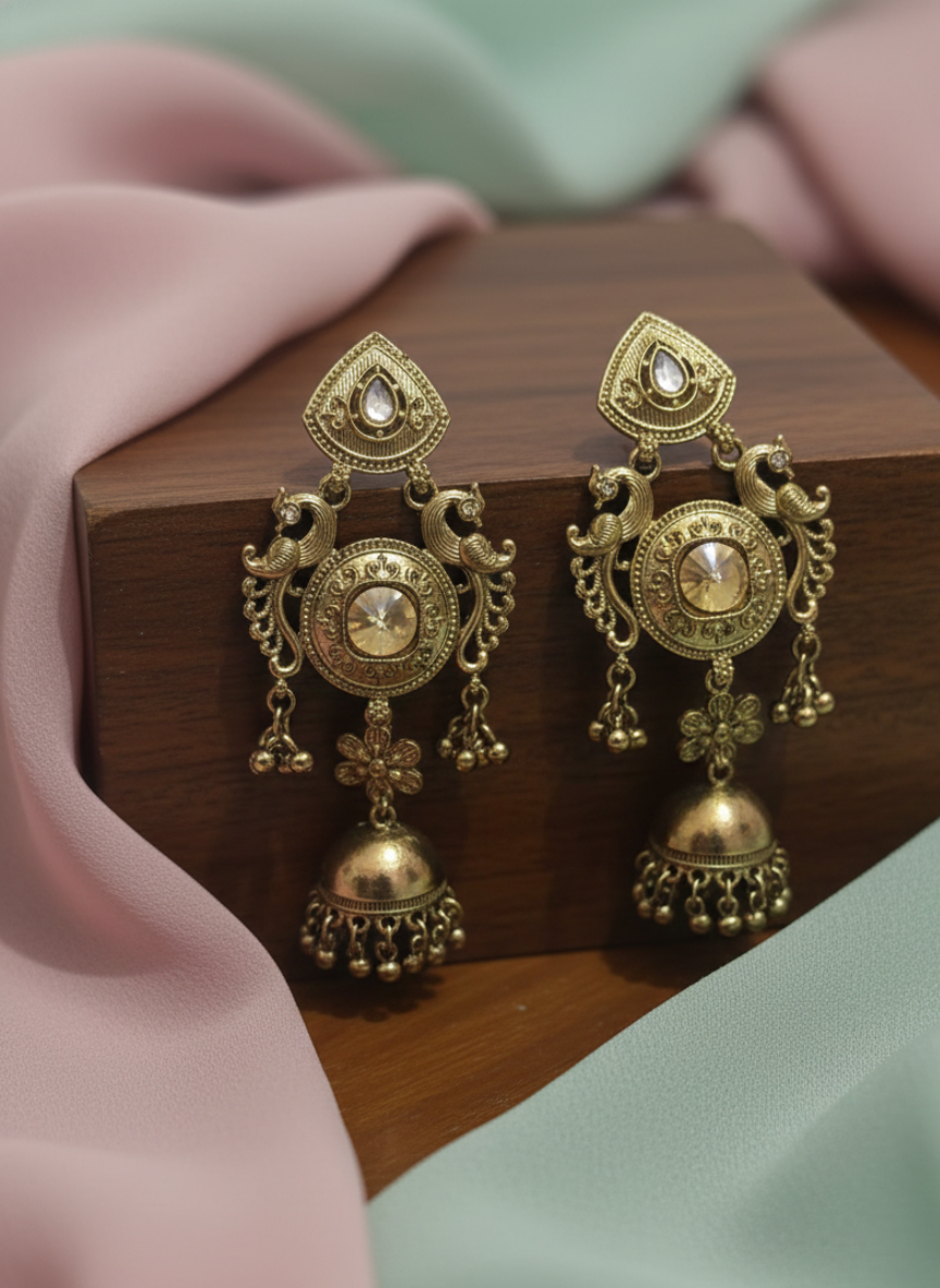 Gold-Tone Jhumki Earrings
