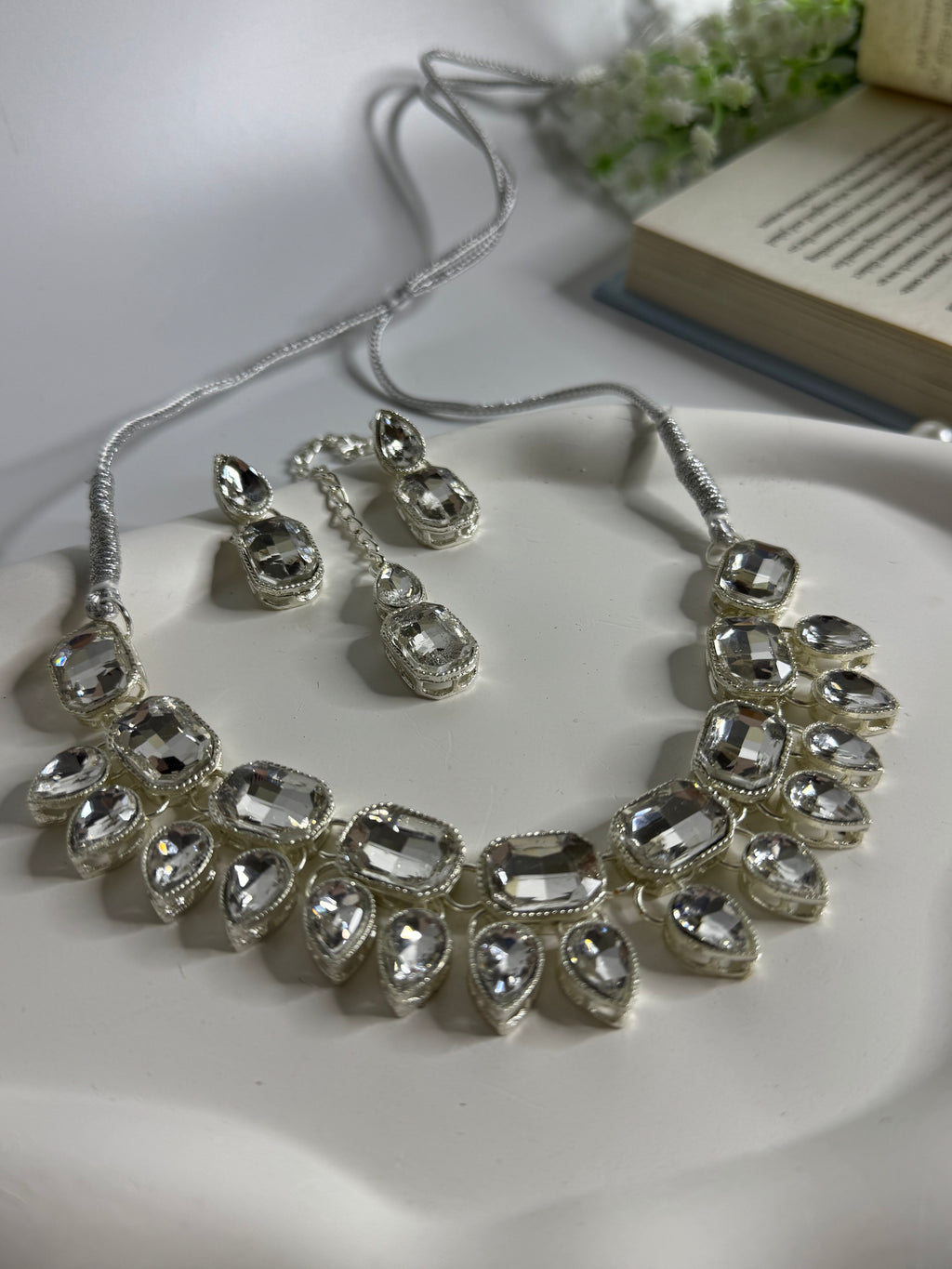 Clear Stone Necklace Set