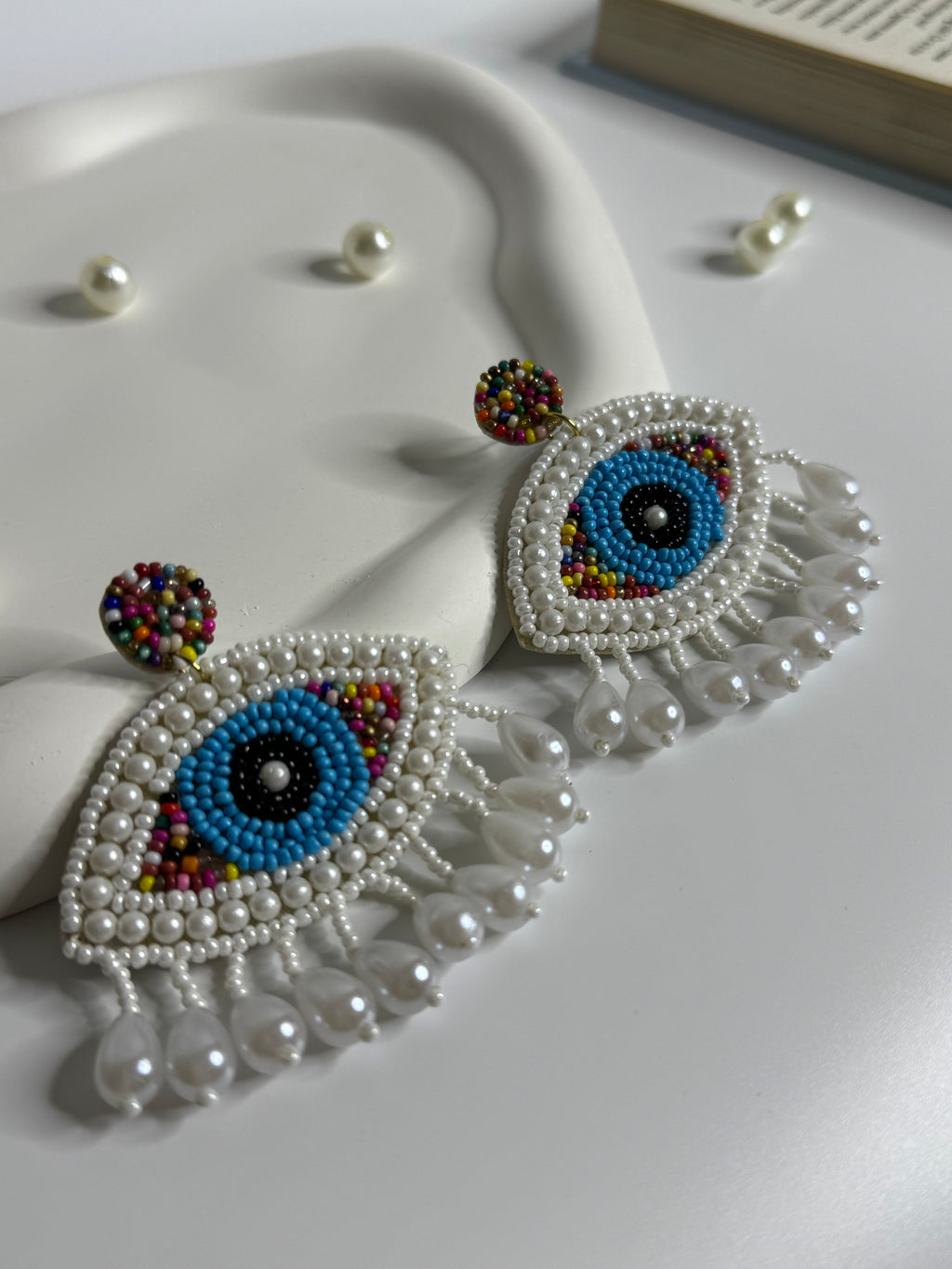 Evil Eye Handmade Beaded Earrings