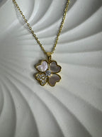 Golden Bloom Floral Pendant Necklace