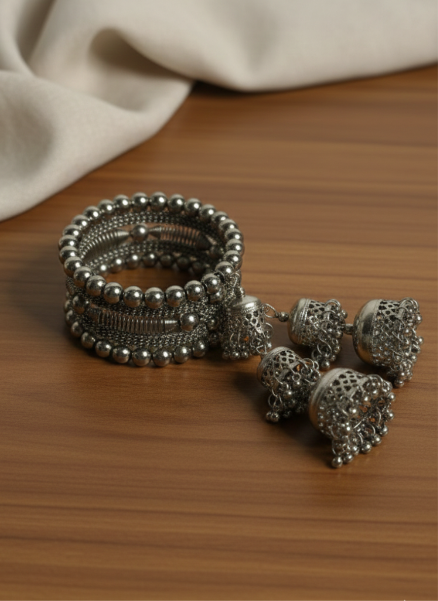 Spiral Bead Oxidised Bracelet