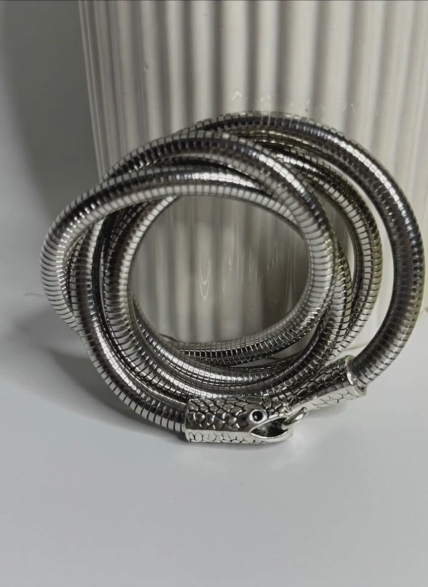 Multi-Layer Snake Chain Bracelet Silver