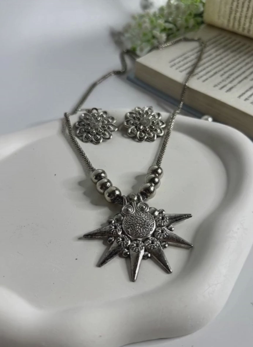 Surya Oxidised Necklace Set