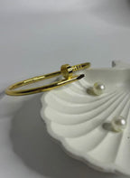 Anti-Tarnish Nail Cuff Bracelet Gold