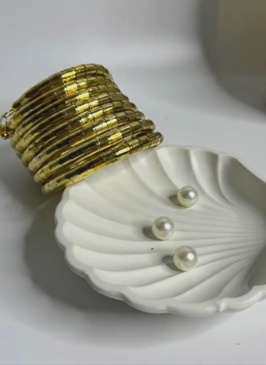 Classic Gold Brass Spiral Bangle