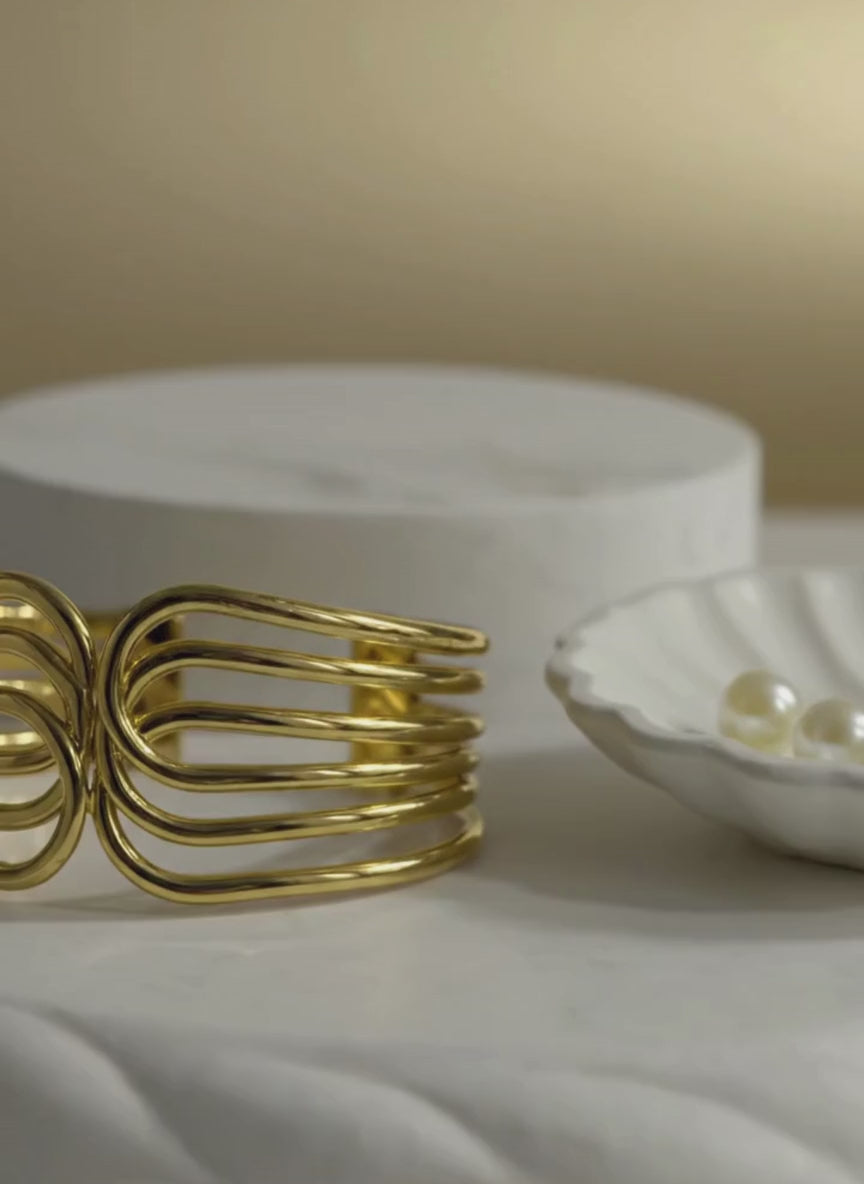 Golden Wave Multi-Band Bracelet